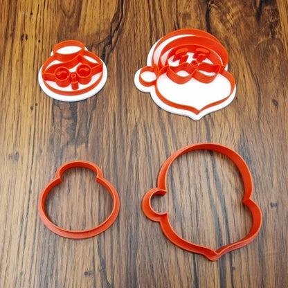 Udstikker med præg - Julemand og Julemor