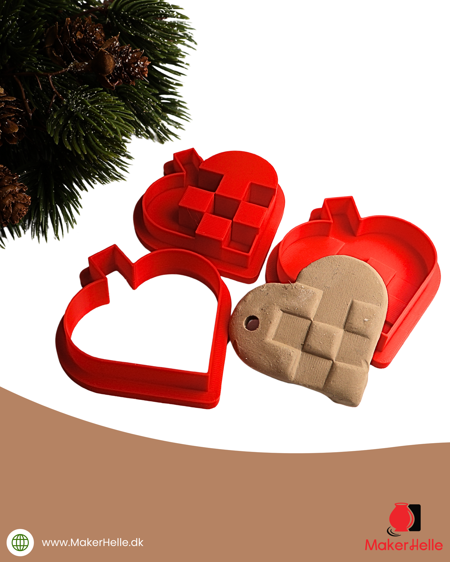 Christmas cutter - Christmas heart with embossing