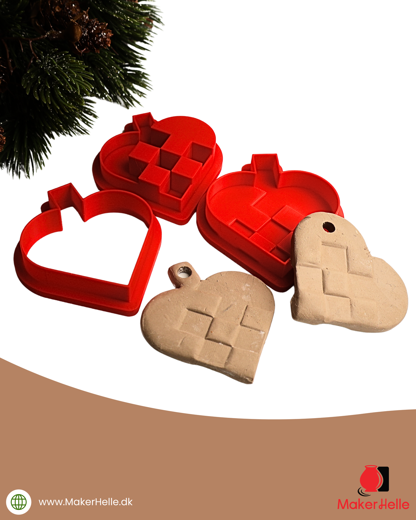 Christmas cutter - Christmas heart with embossing