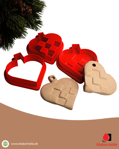Christmas cutter - Christmas heart with embossing